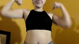 Flexing and showing off biceps for muscle pervs