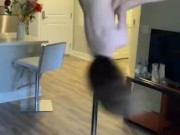Girl strips naked on pole 13/16
