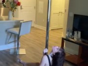 Girl strips naked on pole 3/16