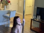 Girl strips naked on pole 8/16