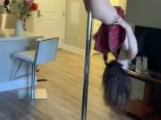 Girl strips naked on pole 9/16