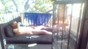 risky masturbation on my balcony again!