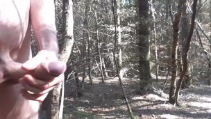 Walking in the woods and cumming