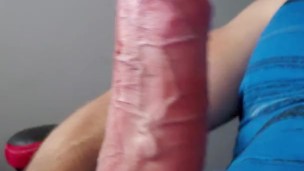 Slow edging, small cum leaking and epic ruined cumshot with squeezed balls