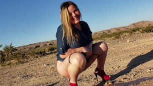 Public Peeing in a Dress and Heels in the Vegas Desert!