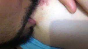 Chupándonos un poco después de coger 