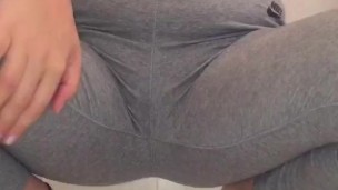 Teen Girl Pissing Her Panties And Yoga Pants 