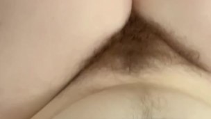 Trans boy thighfucks his dildo