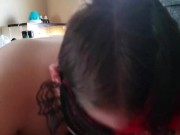 Goth sub sucks Masters cock. 14/16