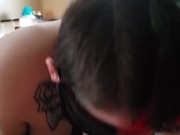 Goth sub sucks Masters cock. 16/16