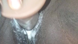 BBW playing with creamy pussy after creampie 