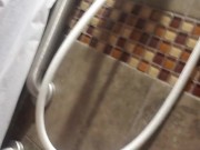 Show my pussy in public gym shower stall 