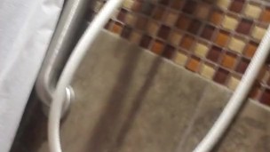 Show my pussy in public gym shower stall 
