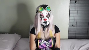 Girl wearing Clown mask gives you jerk off instructions POV: Mask Fetish
