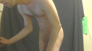 Cutie Transgirl Making Nude Poses for Self-Modeling; No Audio