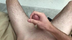 Young fit jock jerks his perfect cock huge cumshot