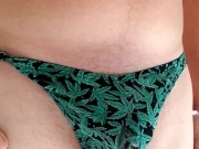 Piss desperation and cum wearing a thong 10/16