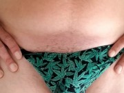 Piss desperation and cum wearing a thong 11/16