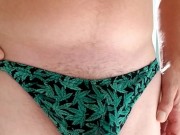 Piss desperation and cum wearing a thong 14/16