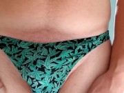 Piss desperation and cum wearing a thong 4/16