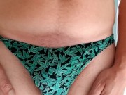 Piss desperation and cum wearing a thong 5/16