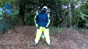 HiViz pup sneaked out of work to have a quick paw