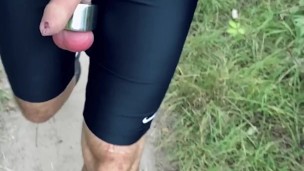 Swinging DICK as I walk Outdoors in Slow Motion ** Ball Strecher ON **