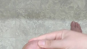 Playing with my big flaccid cock for you