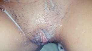 Teen is Shaving Her Hairy Pussy ❤