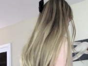 MILF smokes a cigar while riding her favorite big toy 3/16