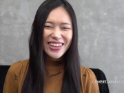 Asian Lab Assistant Hitomi Researches Caucasian Male Anatomy - Covert Japan 1/16