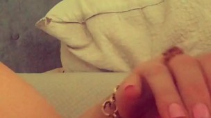 Abbystars plays and opens up her tite little pink pussie 