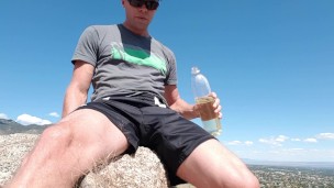 Pouring piss over my athletic shorts on public hiking trails