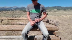 Public jeans piss road trip through the mountains 