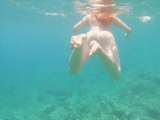 Fast Cum on Big Tits Underwater | Redhead Ginger Teen Naked Swim Handjob 4/16