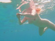 Fast Cum on Big Tits Underwater | Redhead Ginger Teen Naked Swim Handjob 5/16