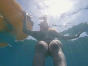 Fast Cum on Big Tits Underwater | Redhead Ginger Teen Naked Swim Handjob 7/16