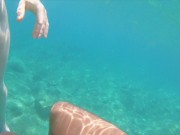 Fast Cum on Big Tits Underwater | Redhead Ginger Teen Naked Swim Handjob 8/16