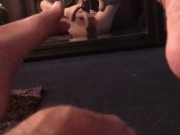 PLAYING WITH MY THROBBING COCK IN THE MIRROR 