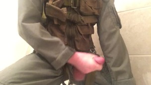 US Military Helicopter Pilot has a Sensual Cum in Uniform