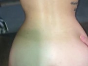 Sneaky sex in parents basement - amateur babe makes him cum inside her
