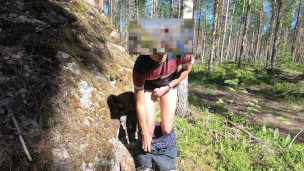 Huge Cumshot in public masturbation