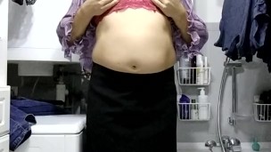 Patty crossdresser red lingerie