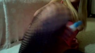 Sexy Blonde Amateur Fucks her Ass and Rubs her Meaty Pink Pussy