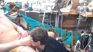 blond dude gets dick sucked by FTM trans bf, fucks and breeds