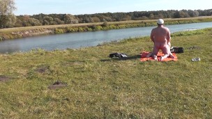 Random Man watching Couples Sex . Wild beach . Sex Public . Nudist Beach