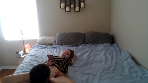 College tutor eats teen pussy after studying