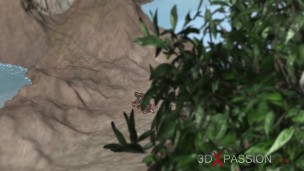Black girl fucked hard by huge black cock outdoor on a wild island