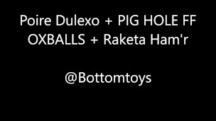 Je rempli le cul avec le PIG HOLE FF de Jlube et me gode hard (Bottomtoys)