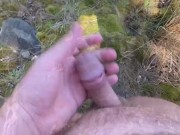 Nude Play & Fuck While Rock Climber Watches Risky Public